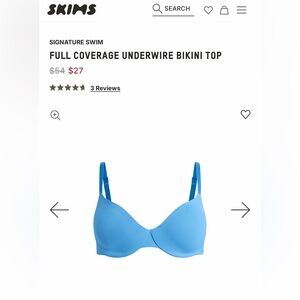 **SOLD OUT** SKIMS Signature Swim Underwire Bikini Top and Bottom (Light Blue)